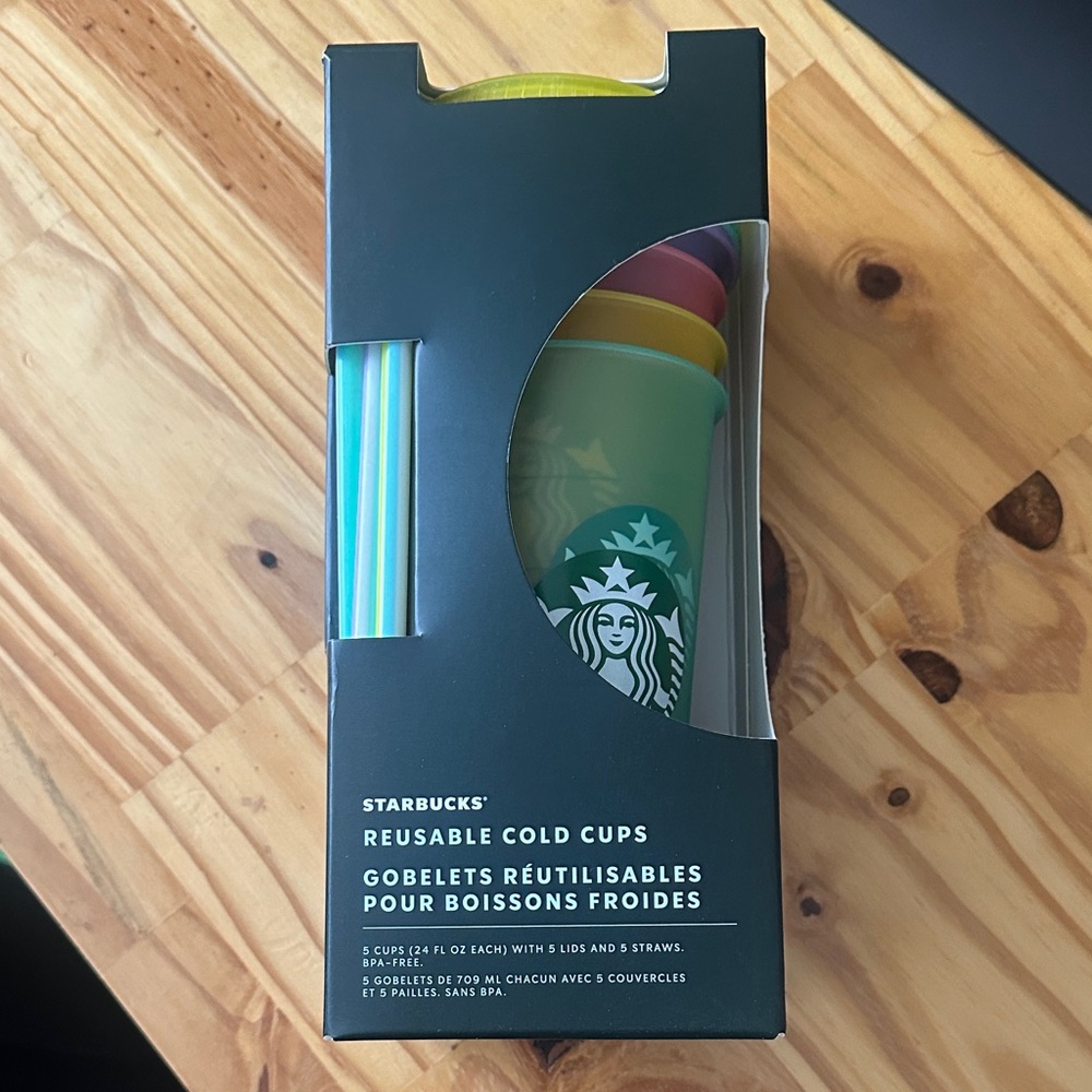 Starbucks Multicolor Reusable Cold Cup Set